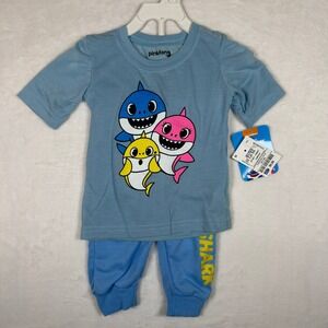 Pinkfong Baby Shark Blue 2 Piece T-Shirt and Jogger Pants Set Size 2M NWT